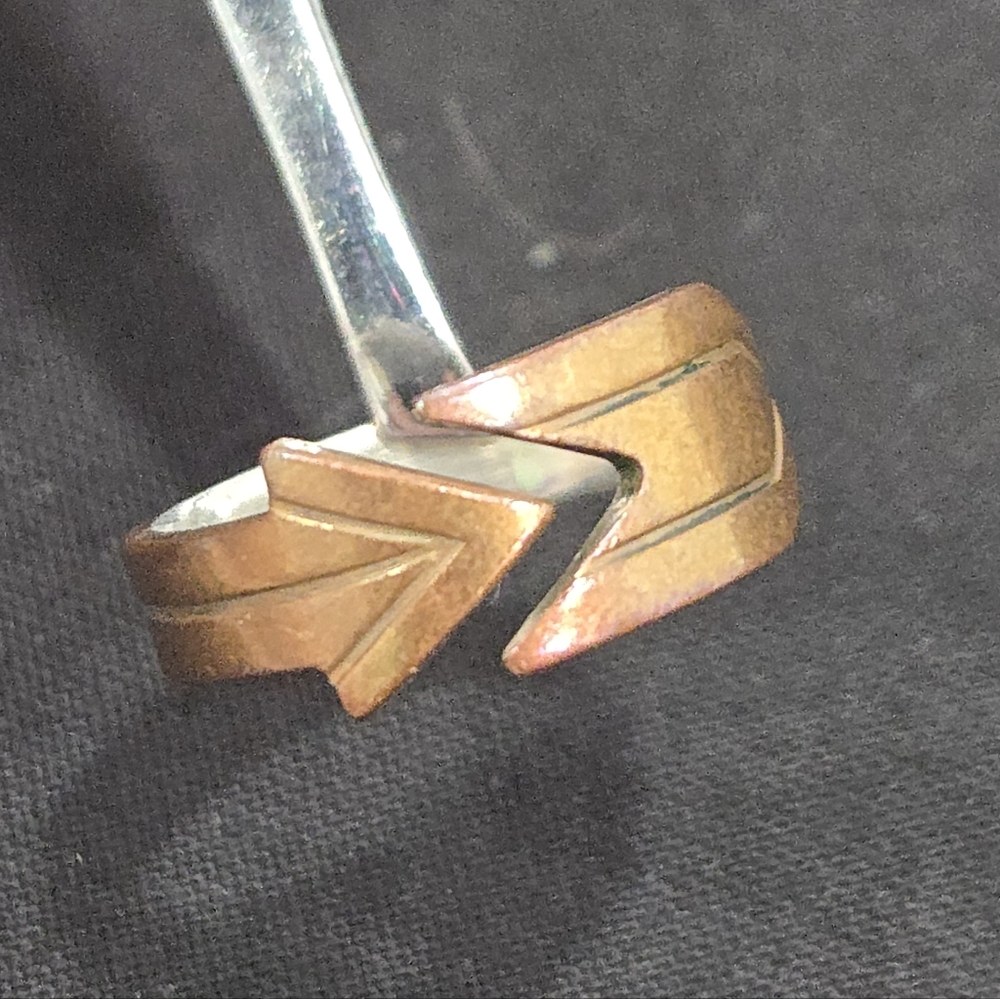 Vintage Adjustable Wrap Around Arrow Copper Ring
